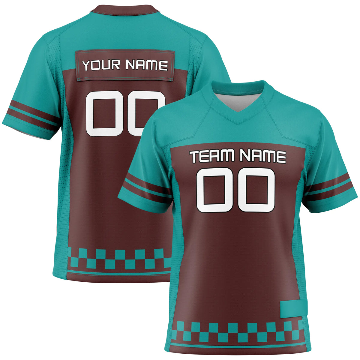 Custom Personalized D1 Color Block Flag Football Jersey with Name, Number & Team Logo