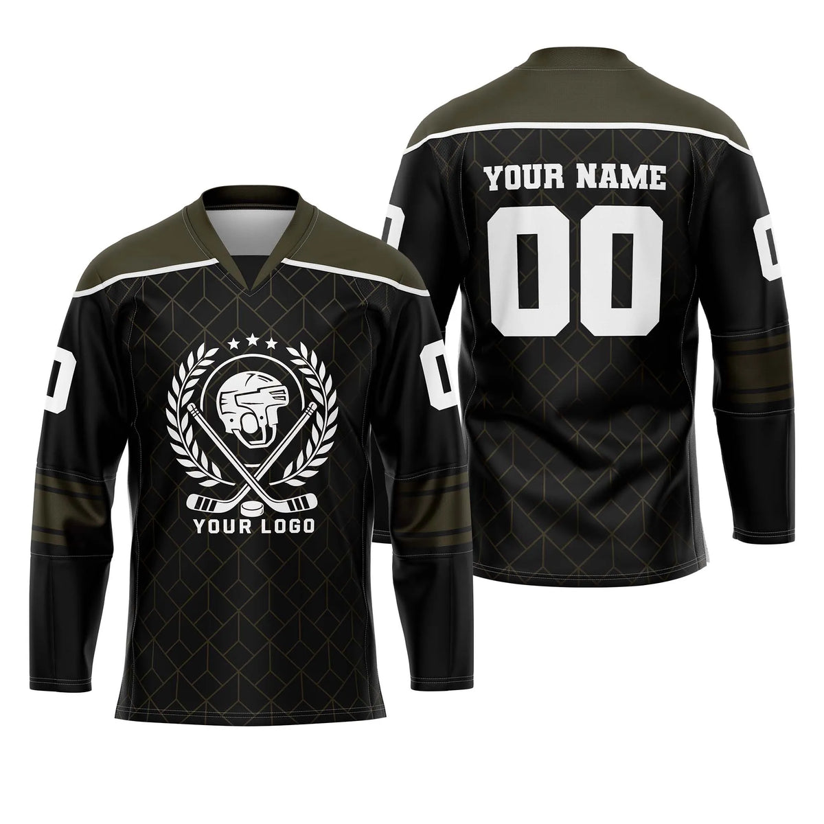 Custom Personalized D5 Abstract Pattern Ice Hockey Jersey with Name, Number & Team Logo
