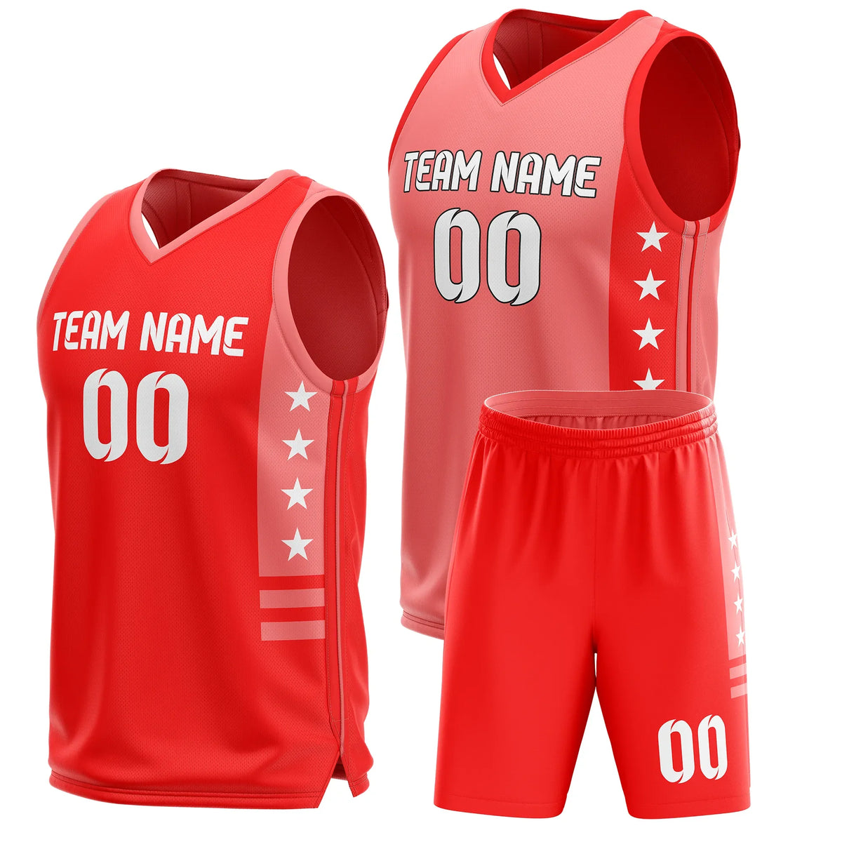 Custom Side Star Reversible Sports Jersey Personalized Uniform with Name & Number