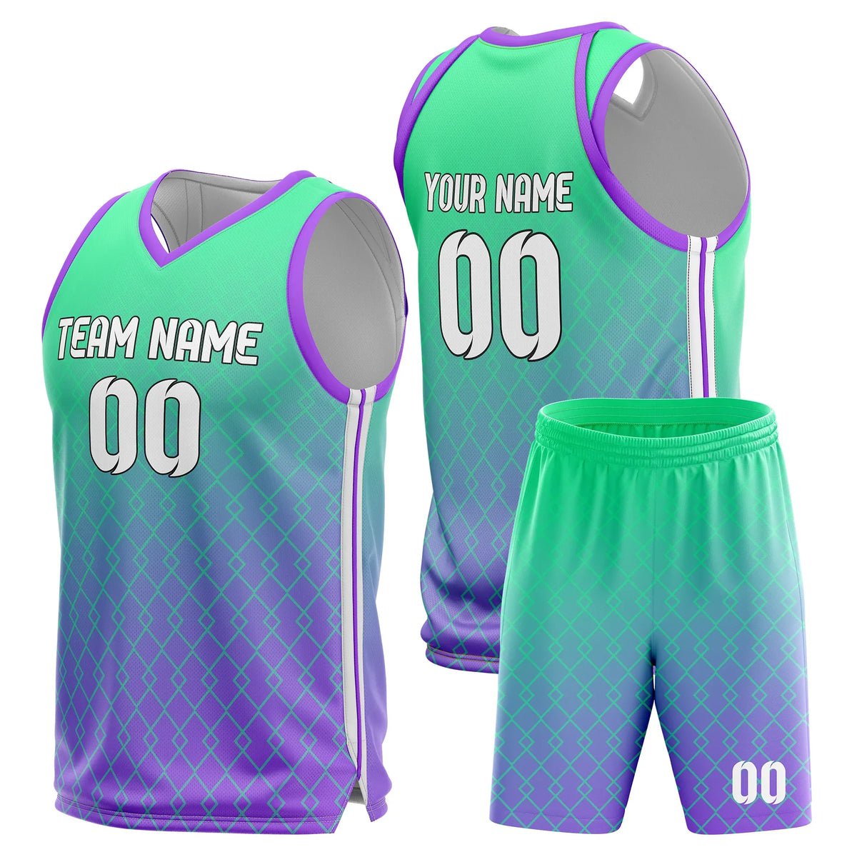 Custom Gradient Fashion Set Fade Sports Jersey Personalized Uniform with Name & Number