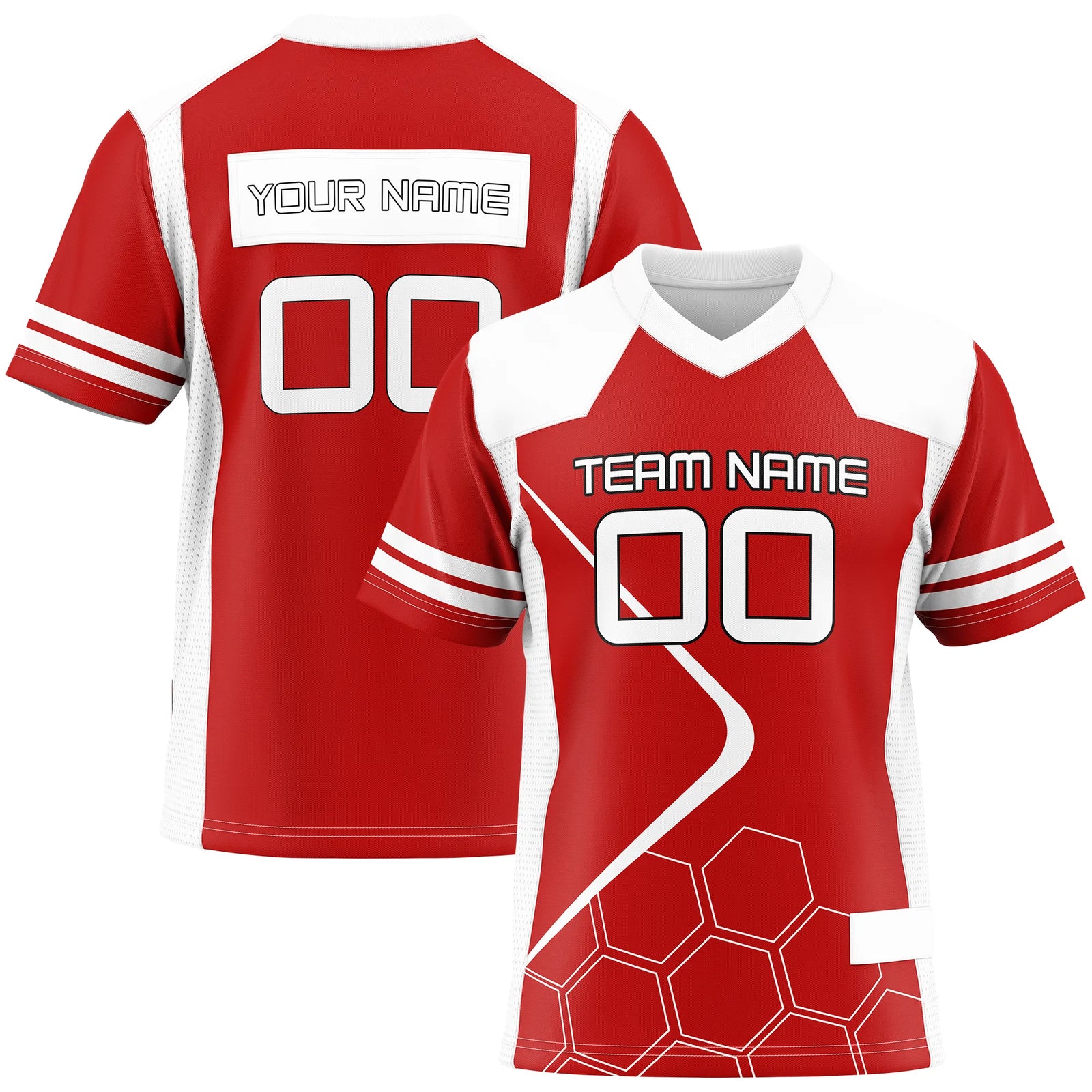Custom Personalized D5 Color Block Flag Football Jersey with Name, Number & Team Logo