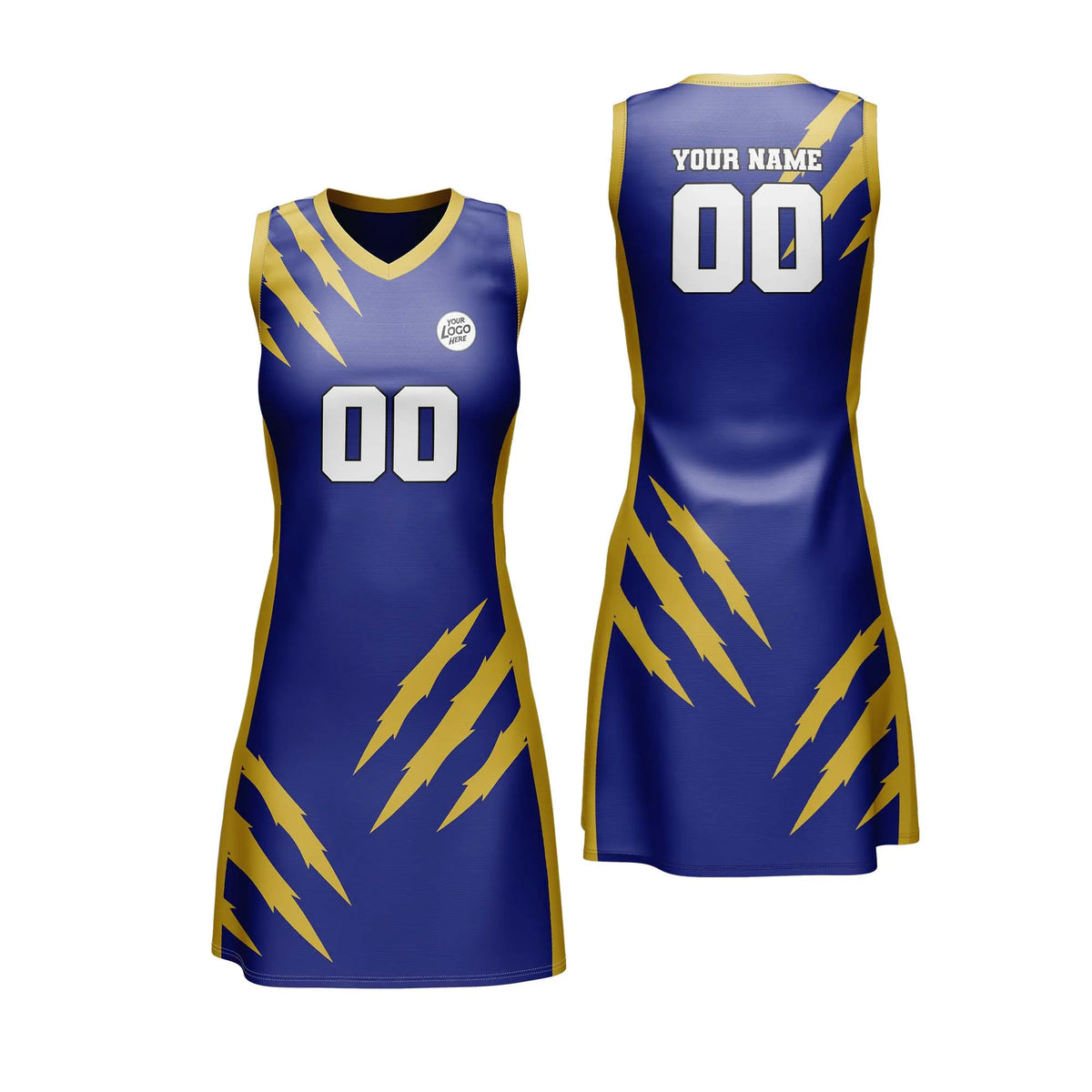 Custom Personalized D1 Stripe Fashion Netball Jersey with Name, Number & Team Logo