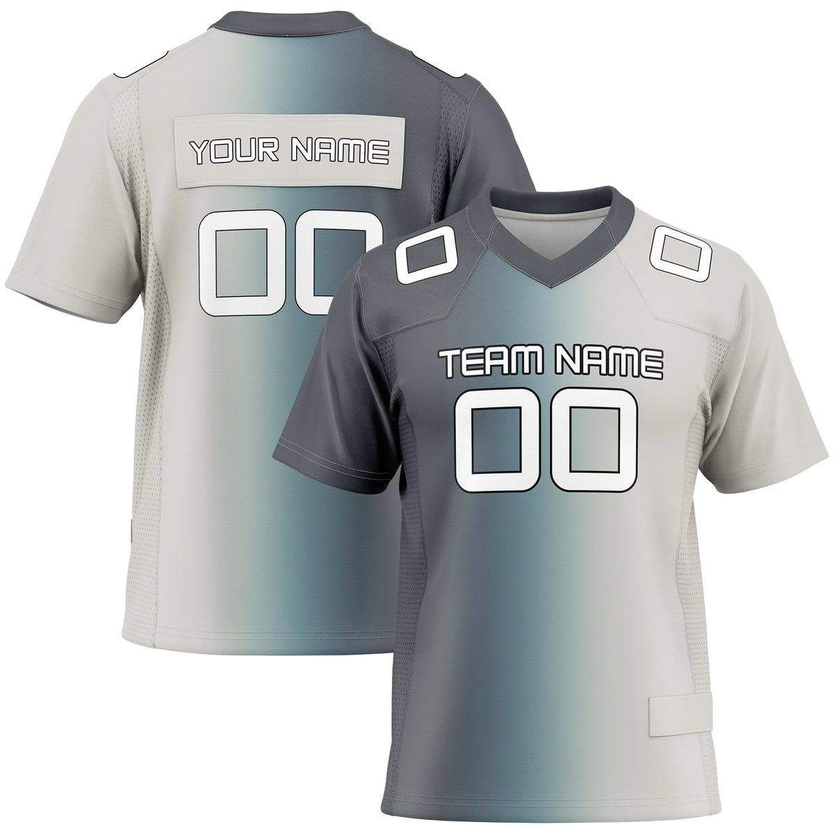 Custom Personalized D3 Gradient Fashion Flag Football Jersey with Name, Number & Team Logo