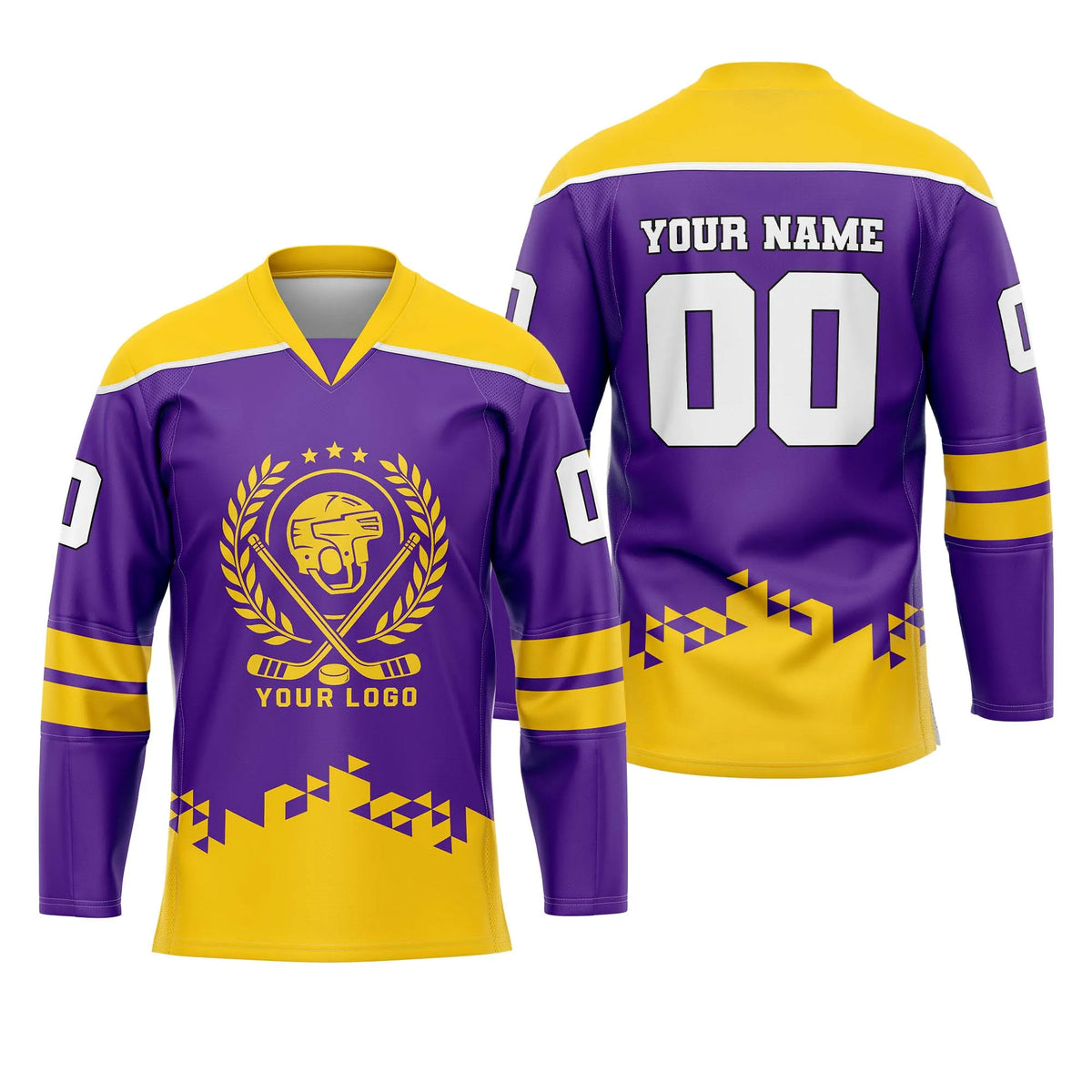 Custom Personalized D4 V - NECK DESIGN Ice Hockey Jersey with Name, Number & Team Logo