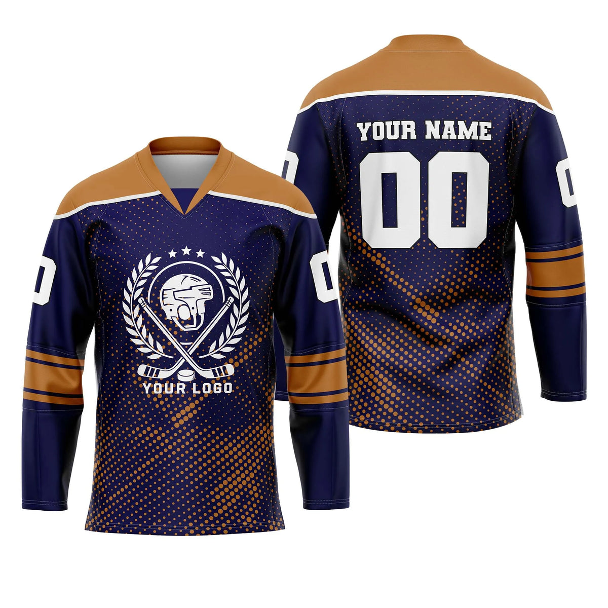 Custom Personalized D1 Abstract Pattern Ice Hockey Jersey with Name, Number & Team Logo