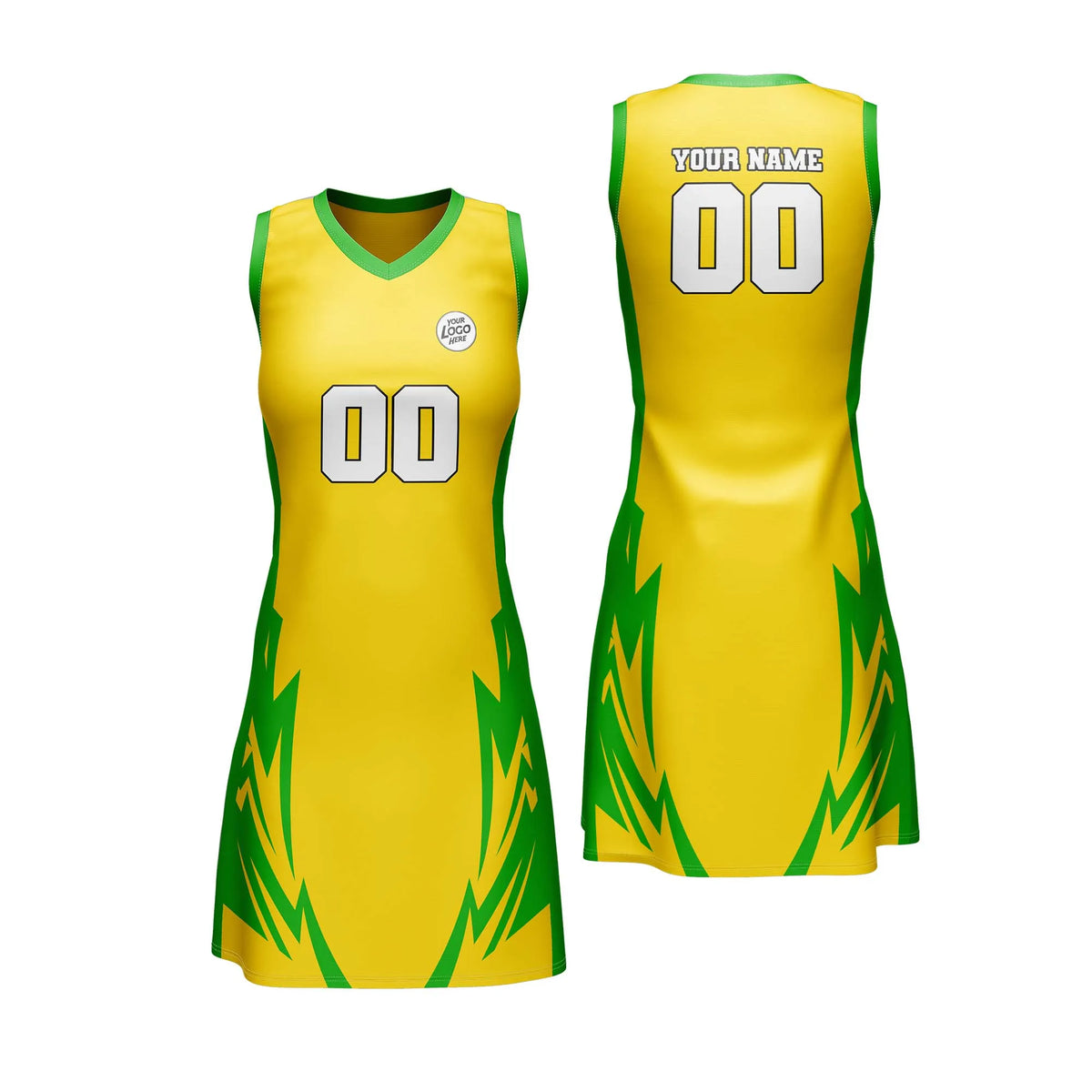 Custom Personalized D2 Abstract Pattern Netball Jersey with Name, Number & Team Logo