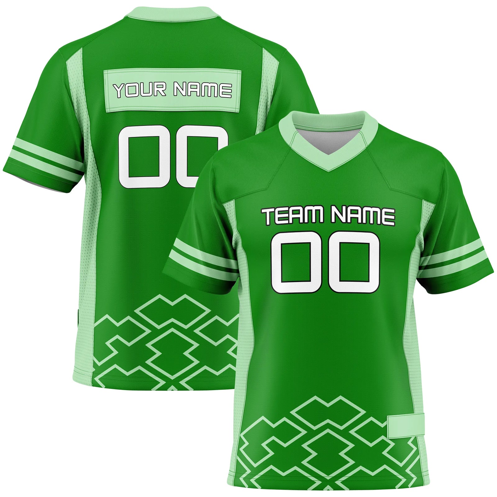 Custom Personalized D2 Color Block Flag Football Jersey with Name, Number & Team Logo