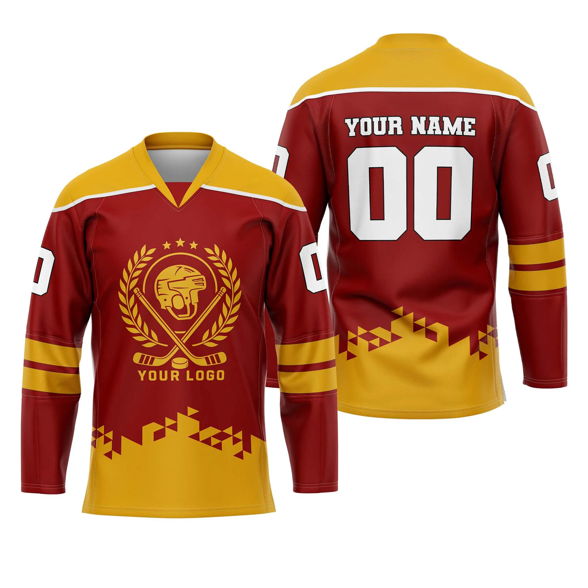 Custom Personalized D4 V - NECK DESIGN Ice Hockey Jersey with Name, Number & Team Logo