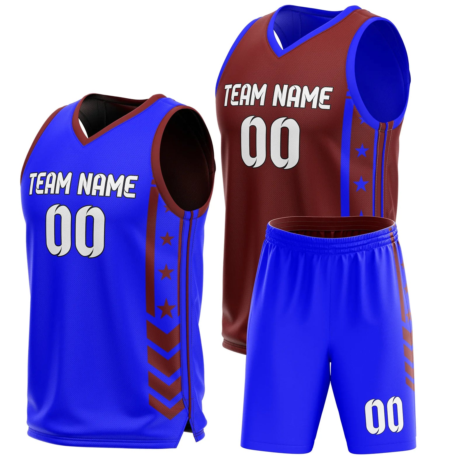 Custom Power Star Reversible Sports Jersey Personalized Uniform with Name & Number