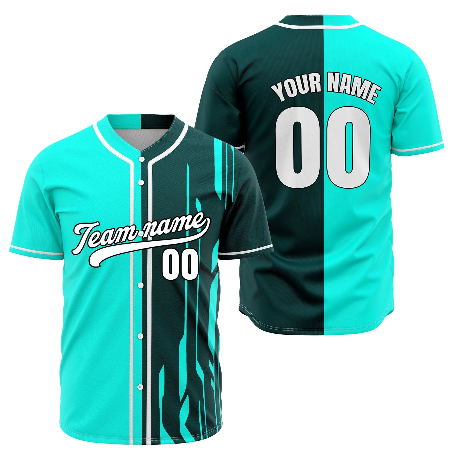 Custom Rival Edge Baseball Aqua Sports Jersey Personalized Uniform with Name & Number