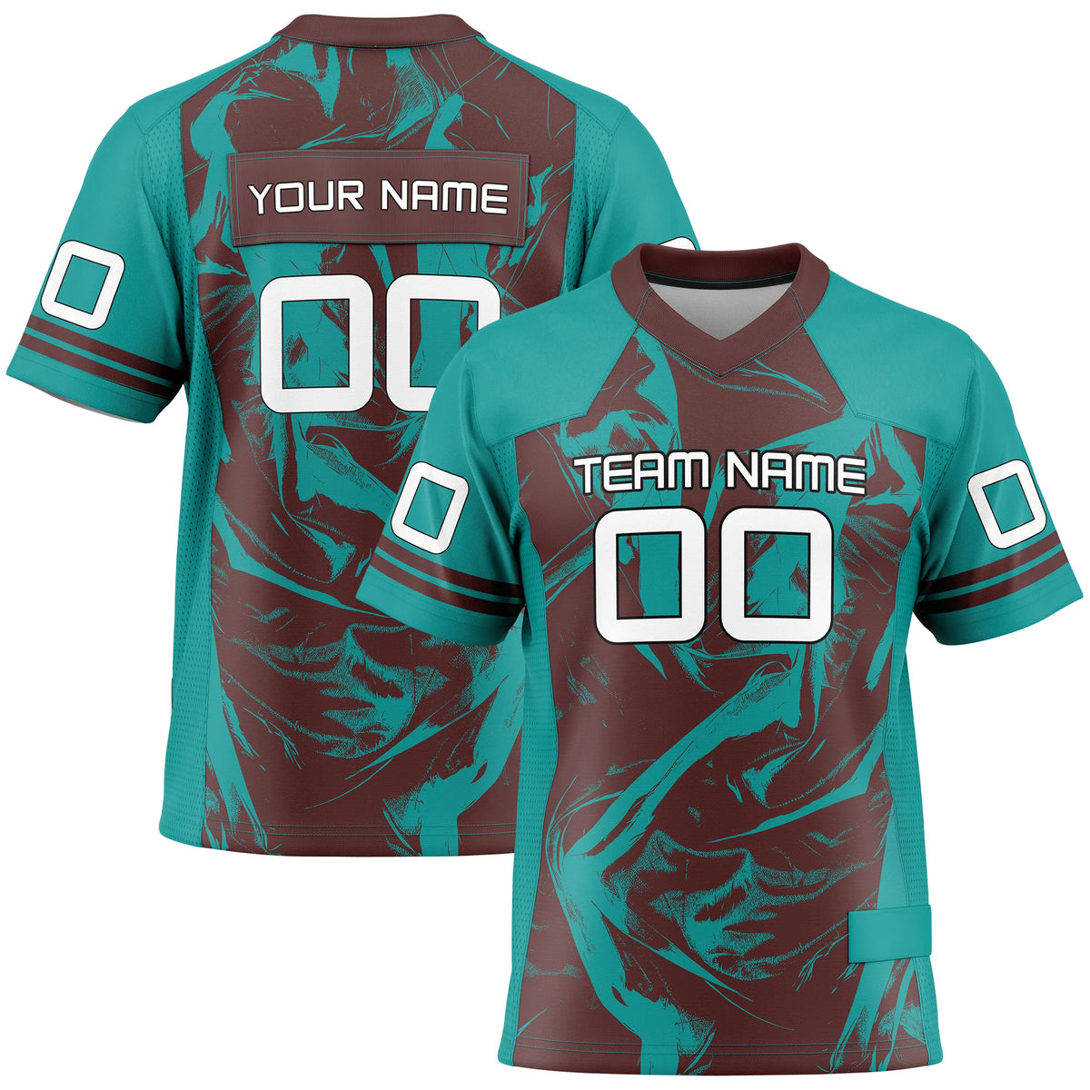 Custom Personalized D3 Graffiti Fashion Flag Football Jersey with Name, Number & Team Logo