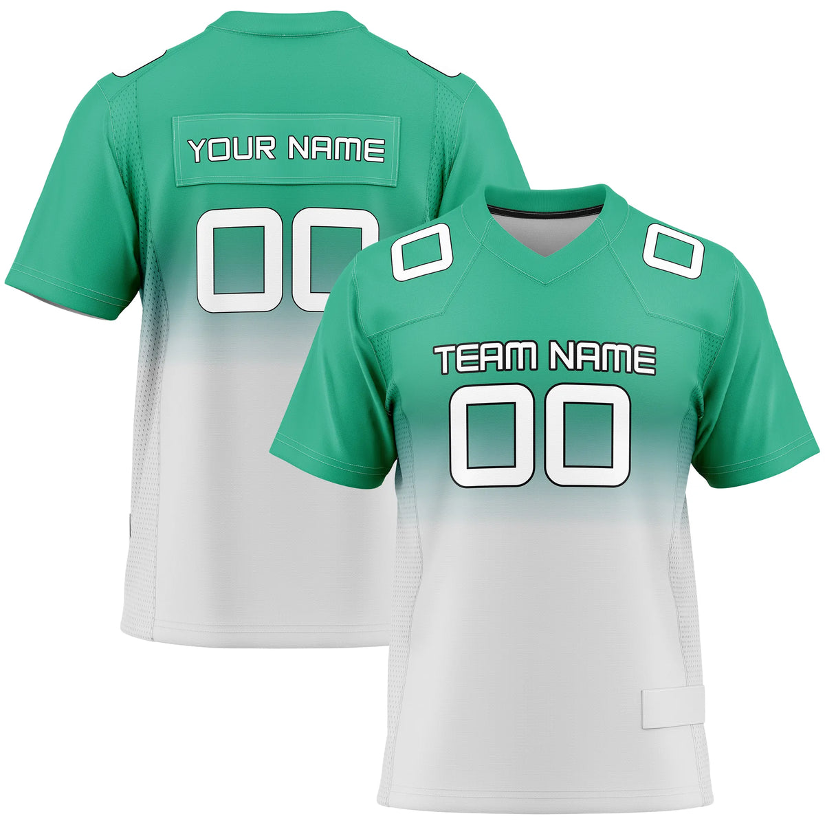 Custom Personalized D3 Gradient Fashion Flag Football Jersey with Name, Number & Team Logo