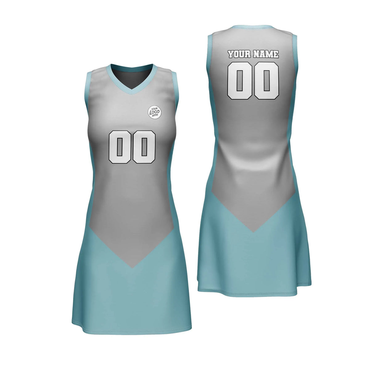 Custom Personalized D5 Split Fashion Netball Jersey with Name, Number & Team Logo