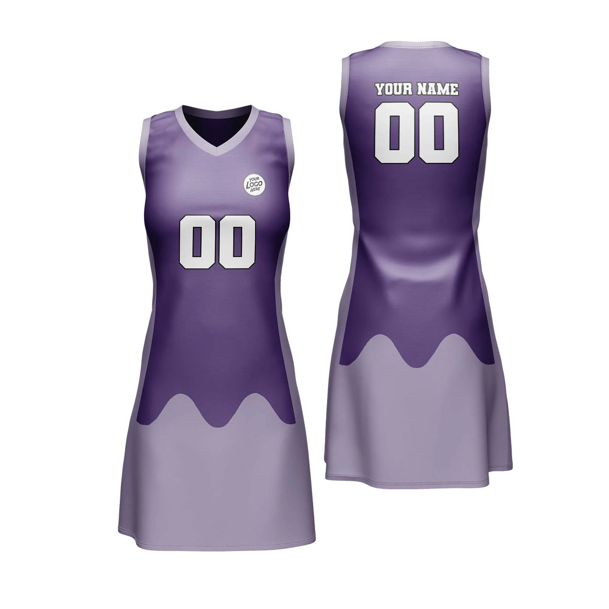 Custom Personalized D4 Split Fashion Netball Jersey with Name, Number & Team Logo