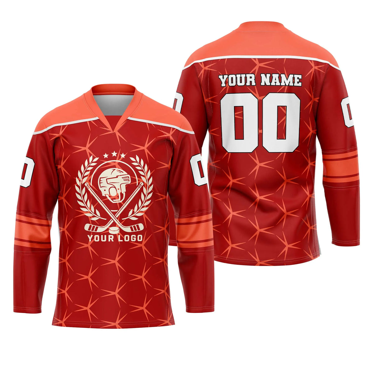 Custom Personalized D3 Abstract Pattern Ice Hockey Jersey with Name, Number & Team Logo