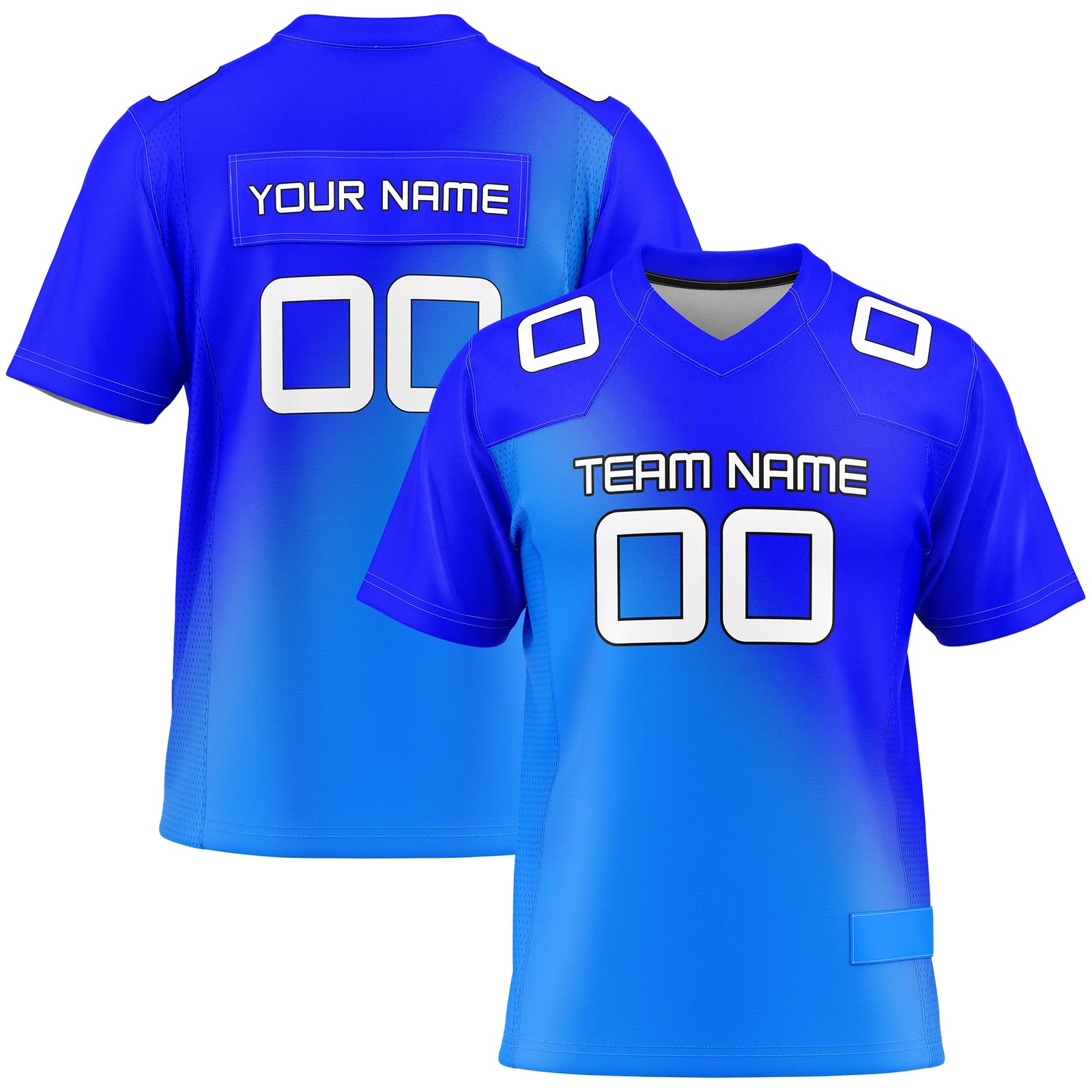 Custom Personalized D4 Gradient Fashion Flag Football Jersey with Name, Number & Team Logo