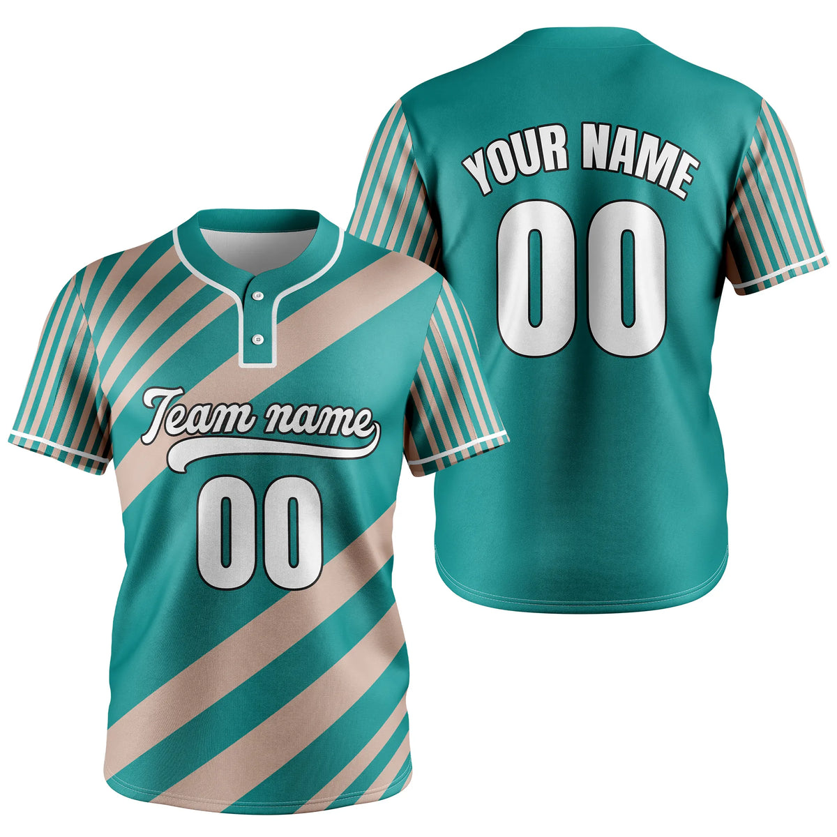 Custom Strike Force Baseball Aqua Sports Jersey Personalized Uniform with Name & Number