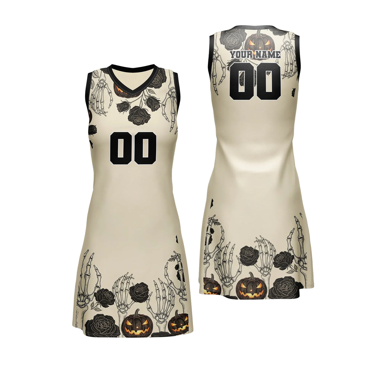 Custom Halloween Netball Jersey D10 Personalized Uniform with Name &amp; Number