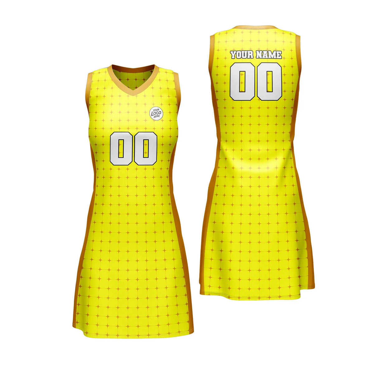 Custom Personalized D3 Rhombus Pattern Netball Jersey with Name, Number & Team Logo