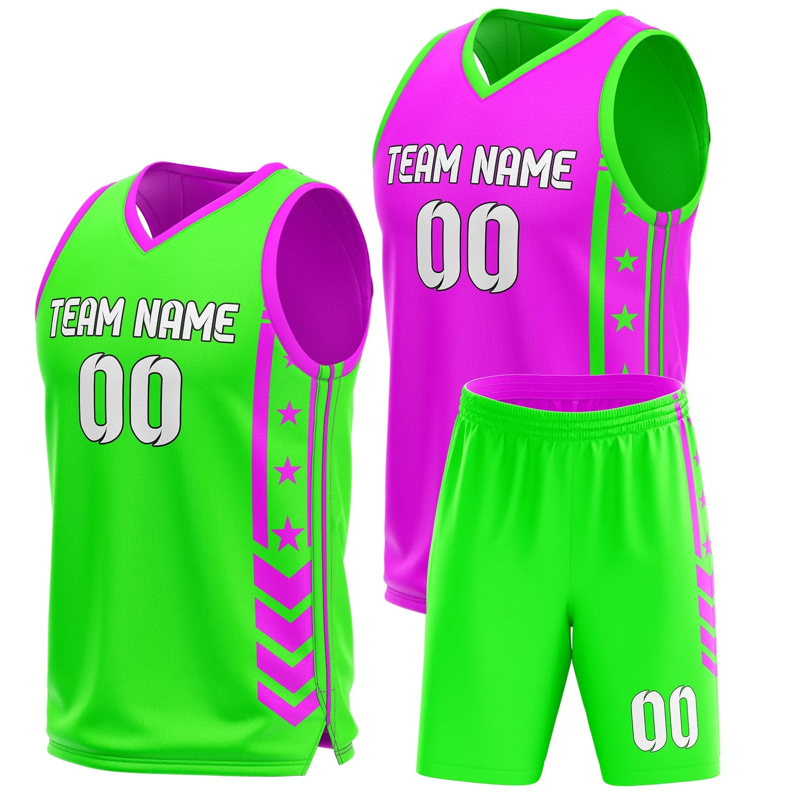 Custom Power Star Reversible Sports Jersey Personalized Uniform with Name & Number