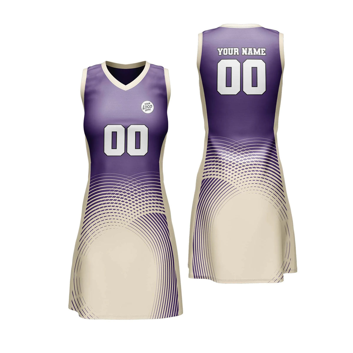 Custom Personalized D1 Abstract Pattern Netball Jersey with Name, Number & Team Logo