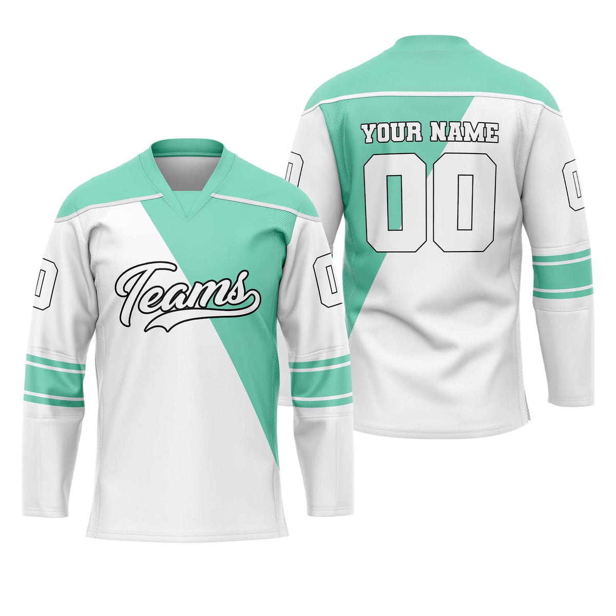 Custom Personalized D3 Split Fashion Ice Hockey Jersey with Name, Number & Team Logo