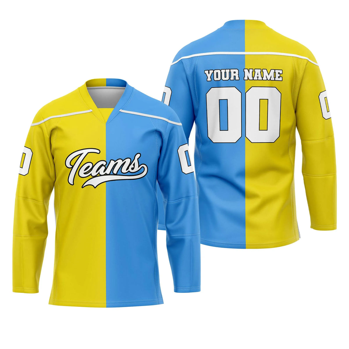Custom Personalized D5 Split Fashion Ice Hockey Jersey with Name, Number & Team Logo
