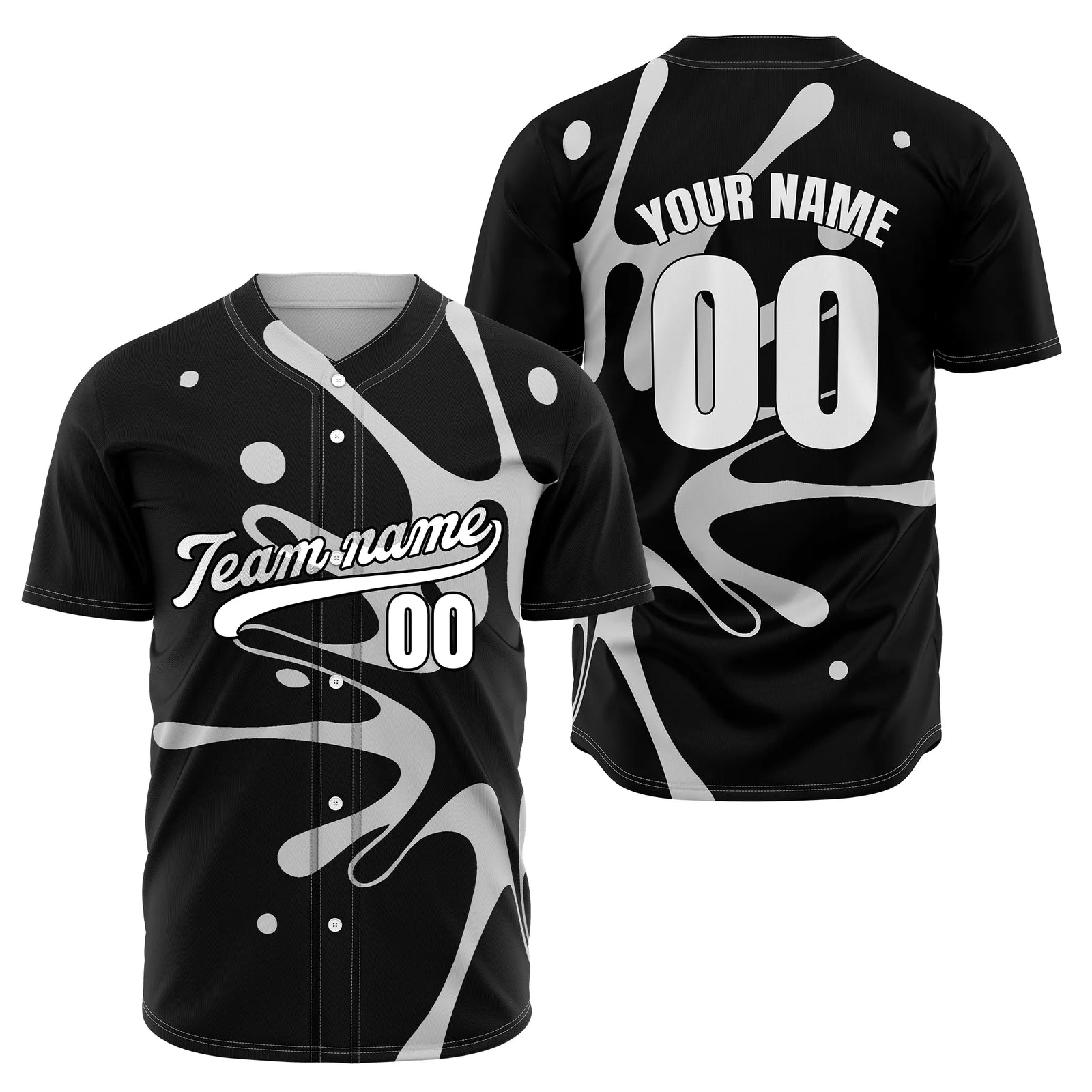 Custom Paint Surge Black Sports Jersey Personalized Uniform with Name & Number