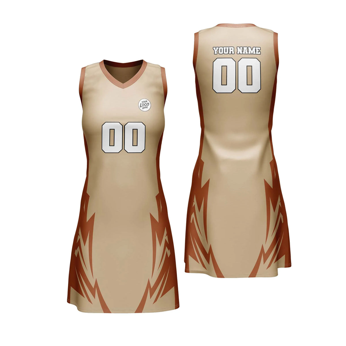 Custom Personalized D2 Abstract Pattern Netball Jersey with Name, Number & Team Logo