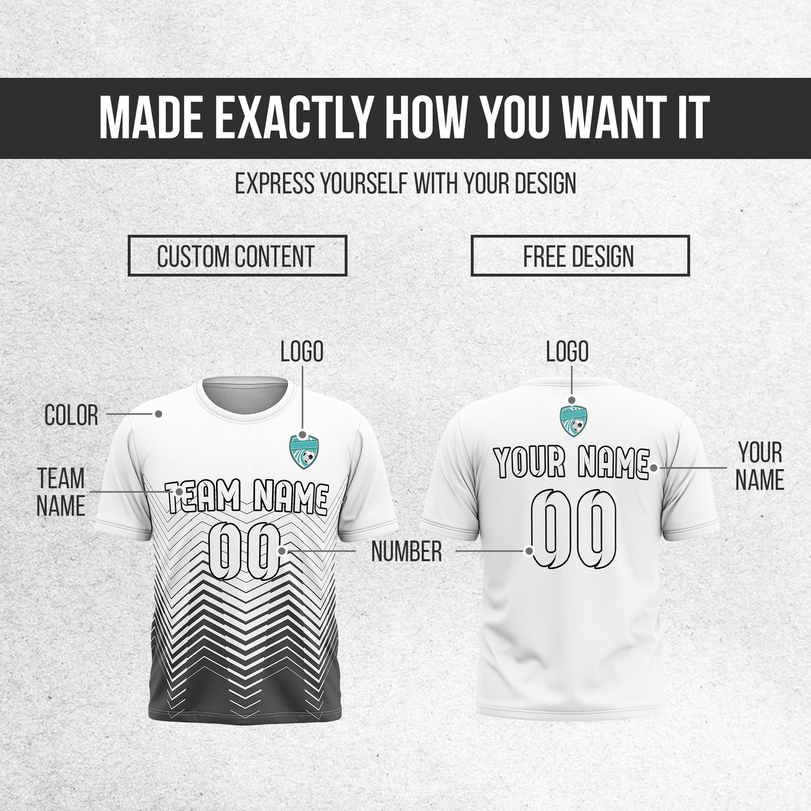 Custom Soccer R Side Pattern White Apex Strike Sports Tops Jersey