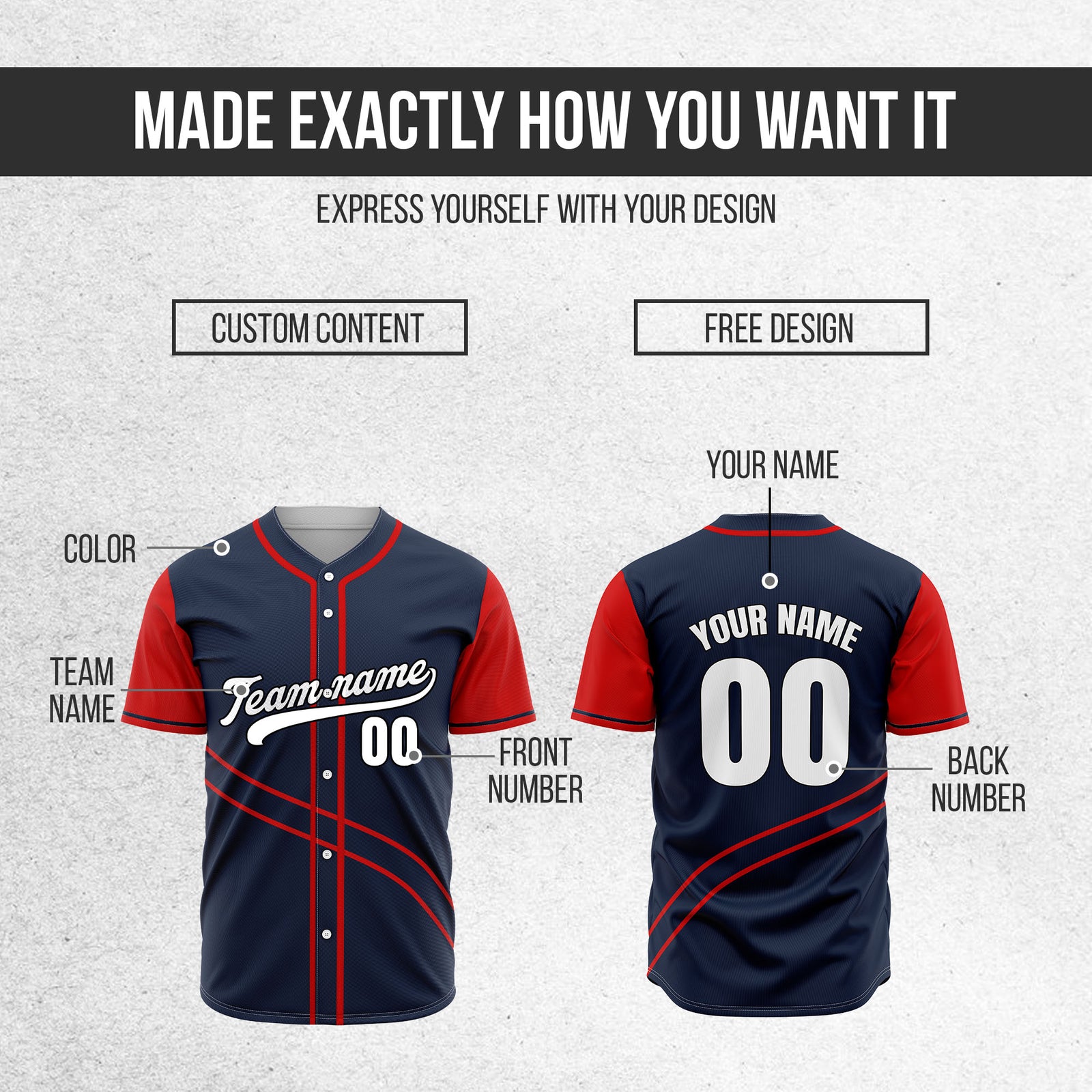 Custom Swift Navy Raglan Style Baseball Sports Jersey Personalized Uniform with Name & Number