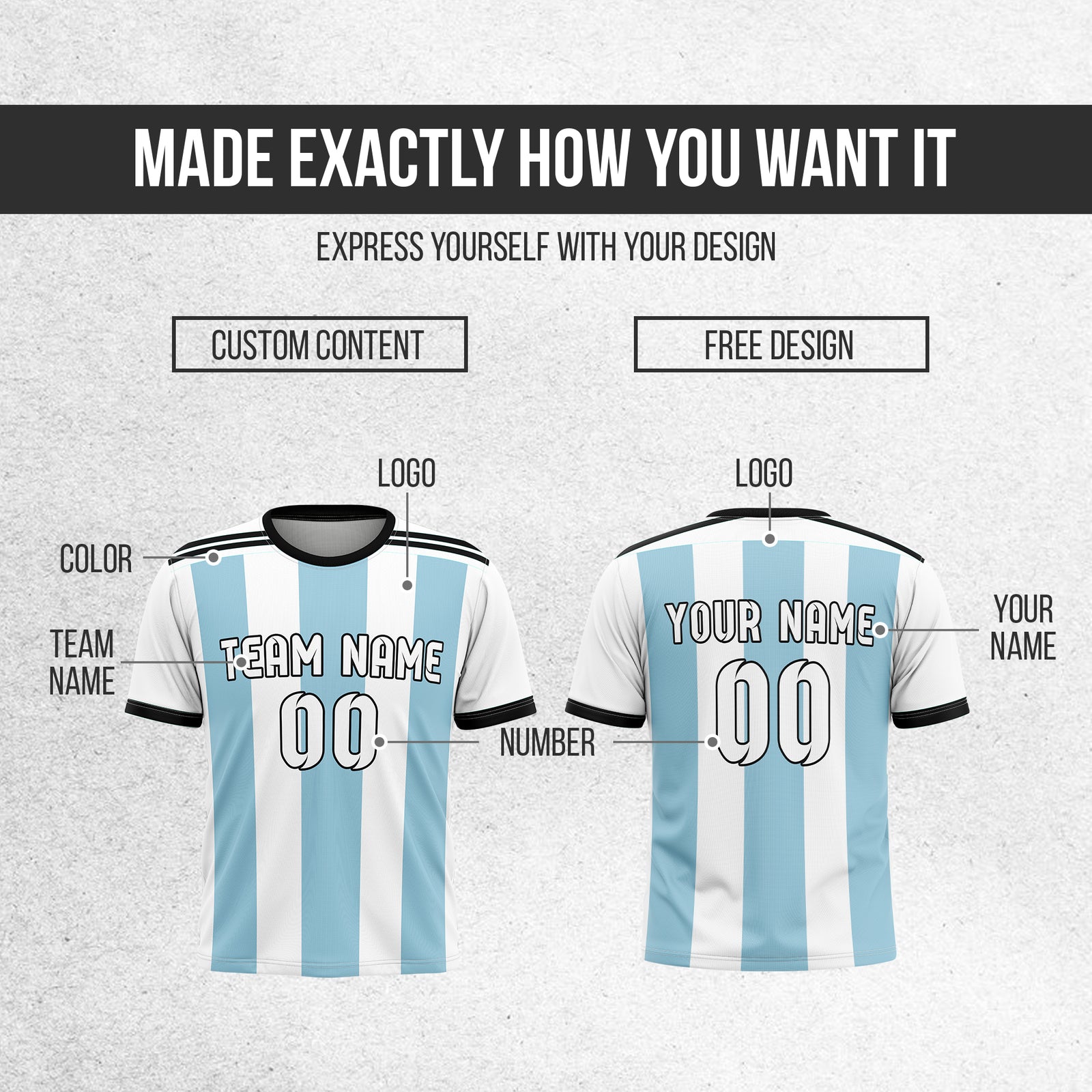 Custom ARGENTINA Fan Jersey Personalized with Name & Number