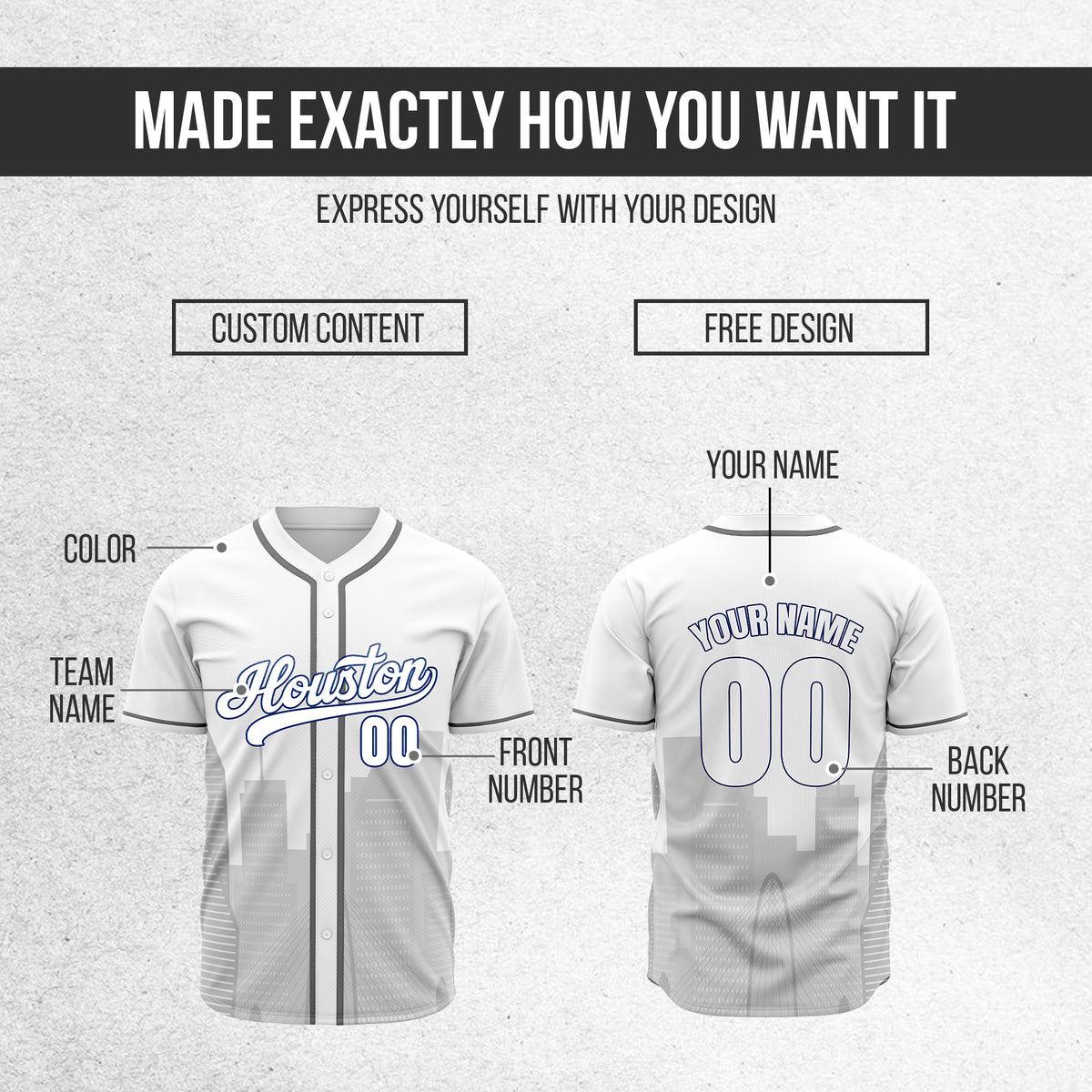 Custom City Pulse White Baseball Sports Jersey Personalized Uniform with Name & Number