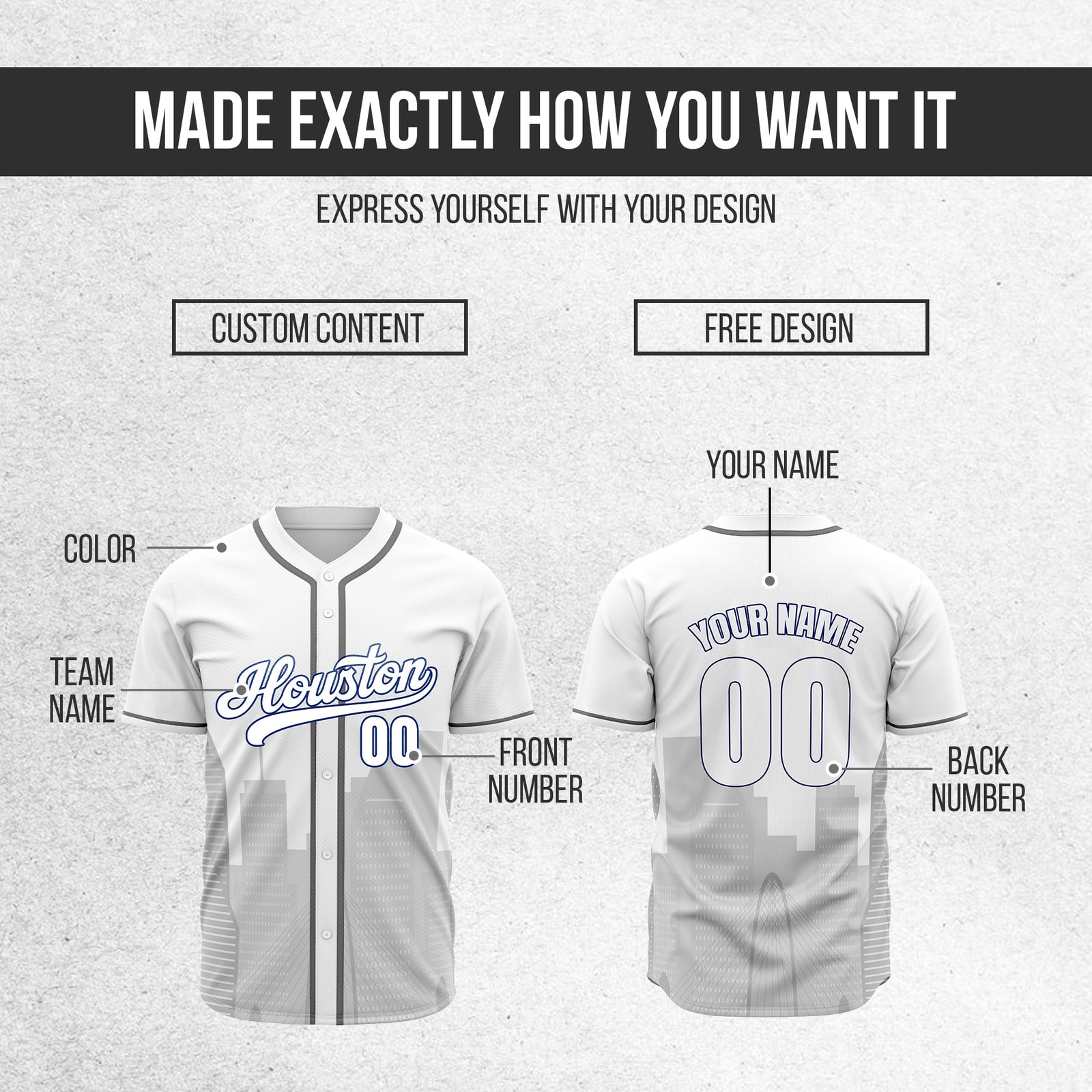 Custom City Pulse White Baseball Sports Jersey Personalized Uniform with Name & Number