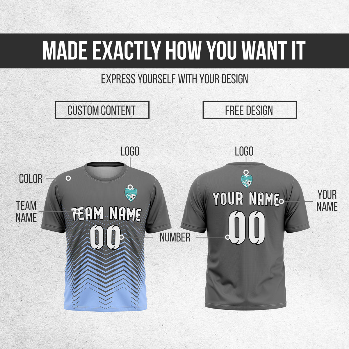 Custom Soccer R Side Pattern Dark Grey Apex Strike Sports Tops Jersey
