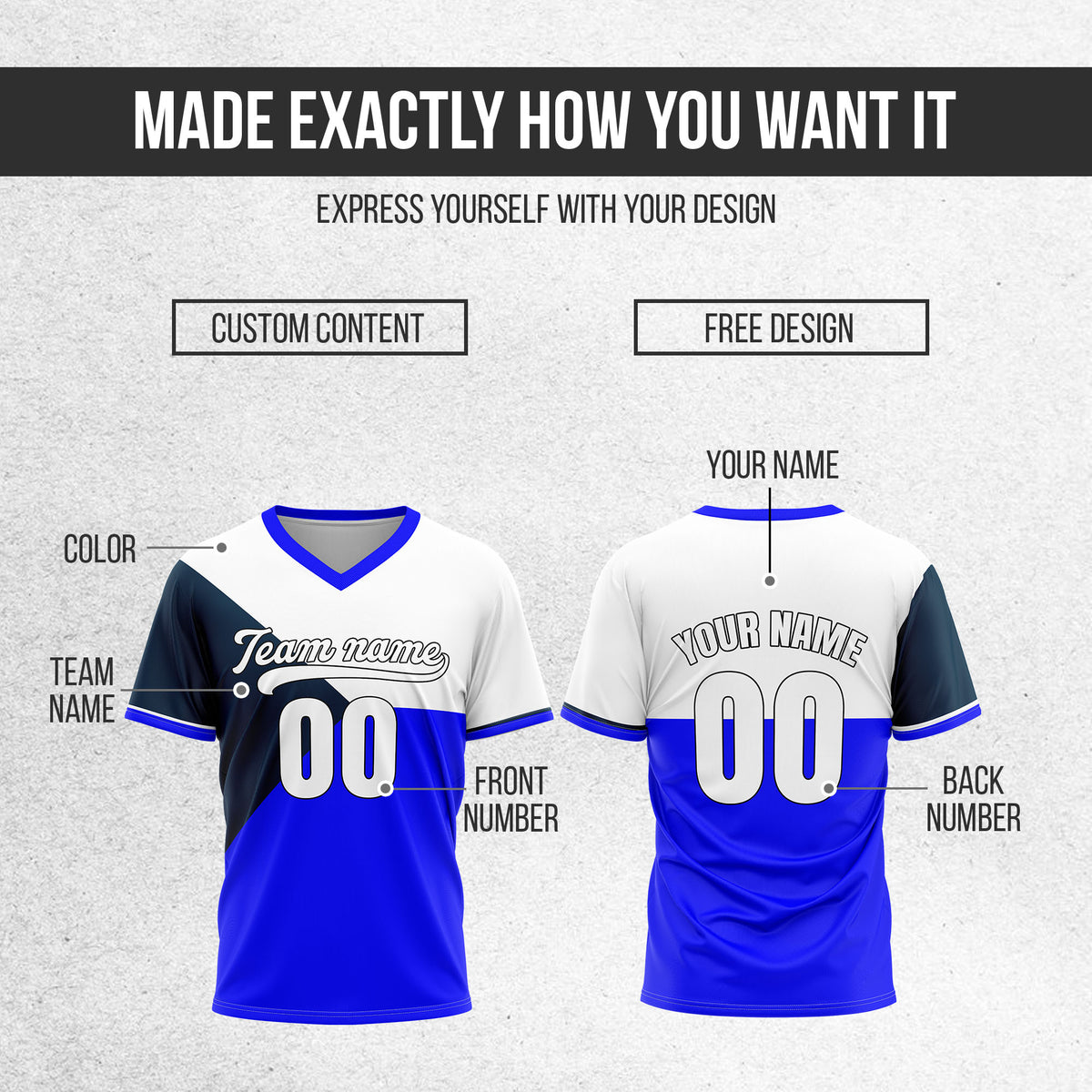 Custom FlexCore Blue Baseball Sports Jersey Personalized Uniform with Name & Number