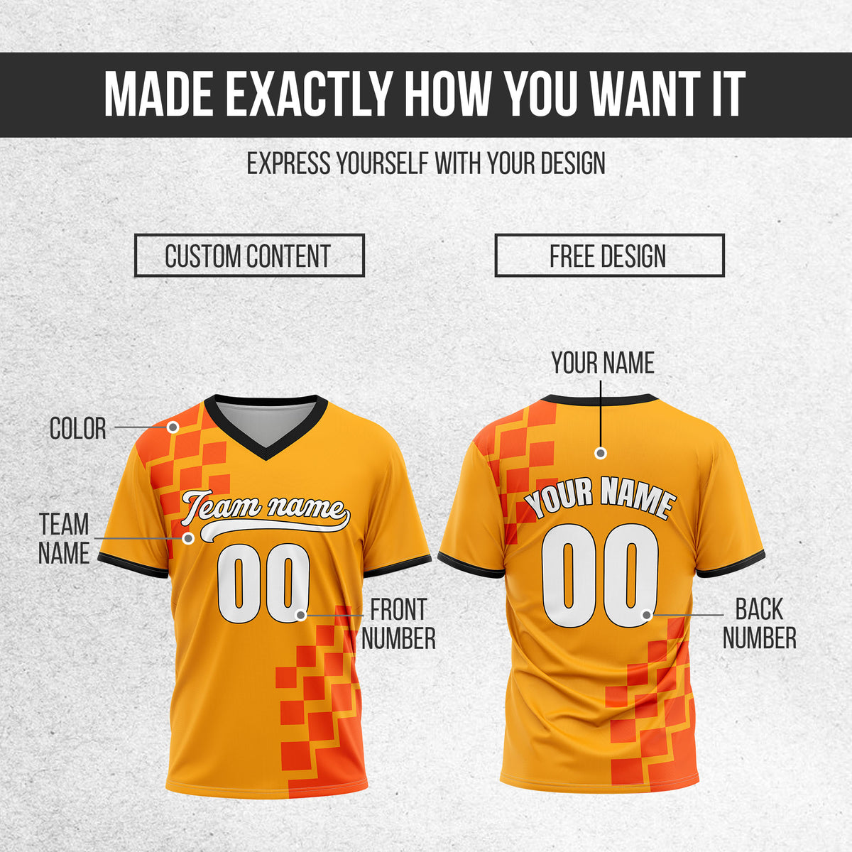 Custom Shadow Pixel Orange Baseball Sports Jersey Personalized Uniform with Name & Number