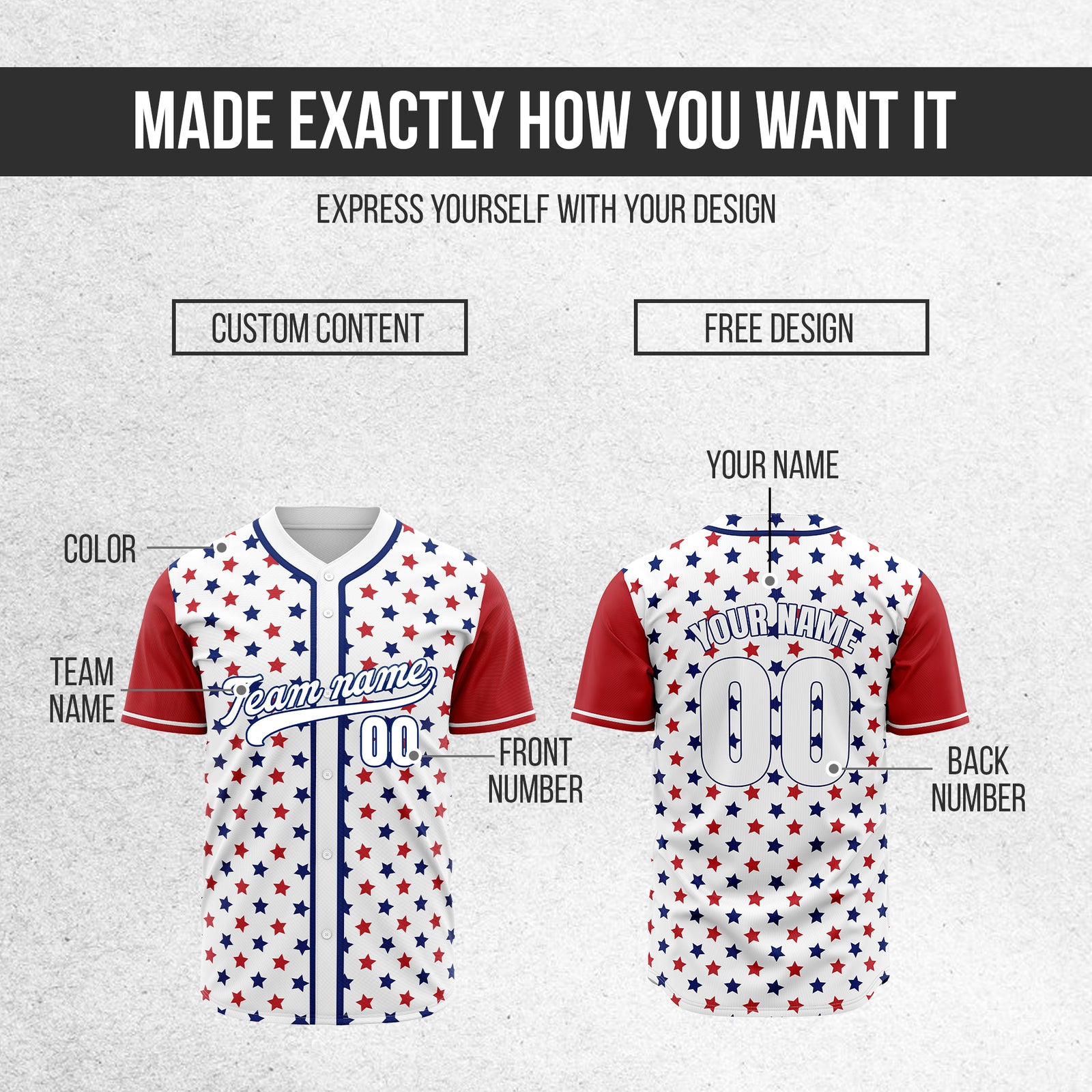 Custom American Flag Baseball Sports Jersey Stitched Personalized Uniform with Name & Number