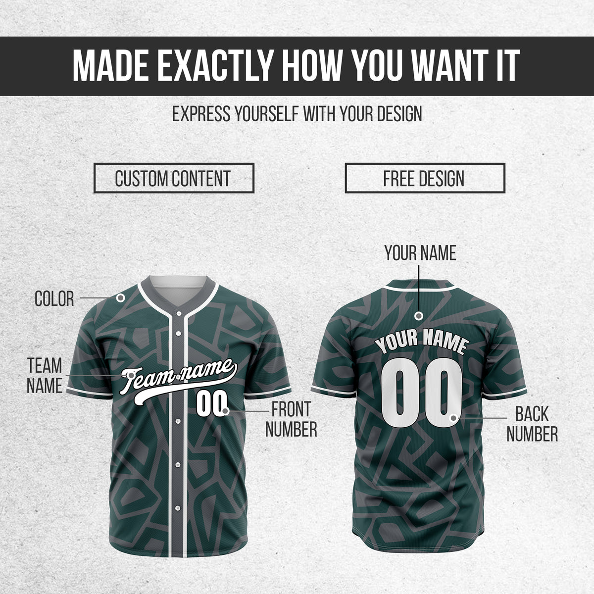 Custom Shadow Rebels Dark Grey Baseball Sports Jersey Personalized Uniform with Name & Number