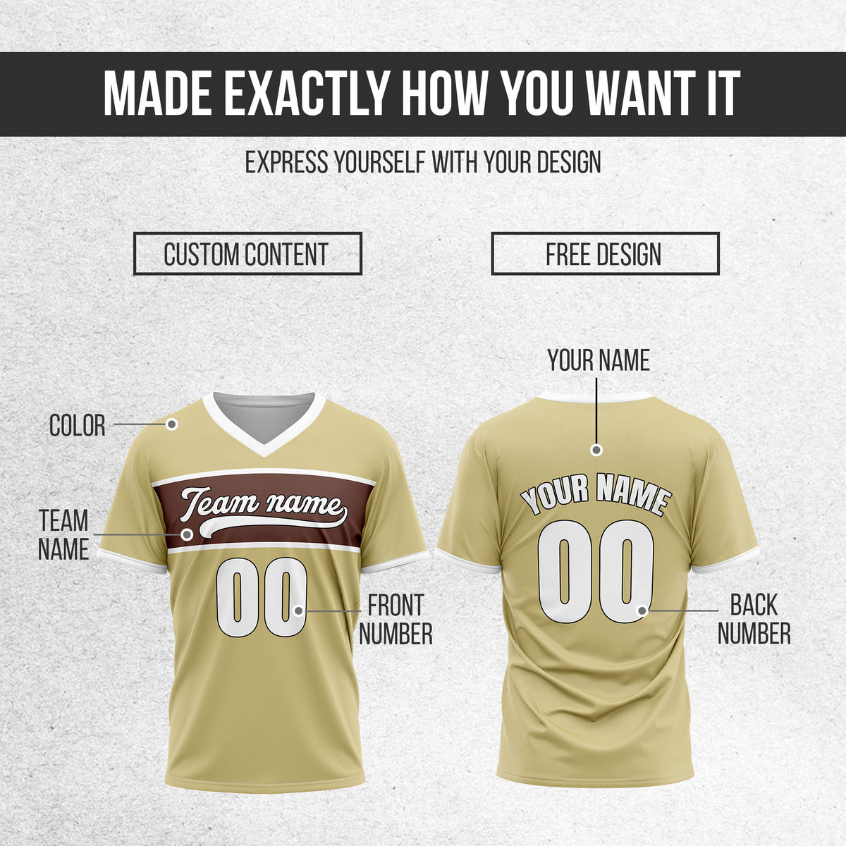Custom ProEdge Khaki Baseball Sports Jersey Personalized Uniform with Name & Number