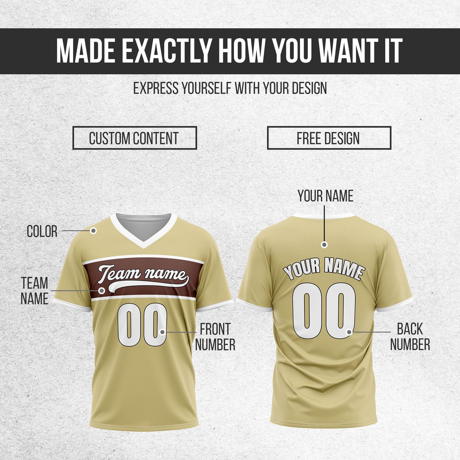 Custom ProEdge Khaki Baseball Sports Jersey Personalized Uniform with Name & Number