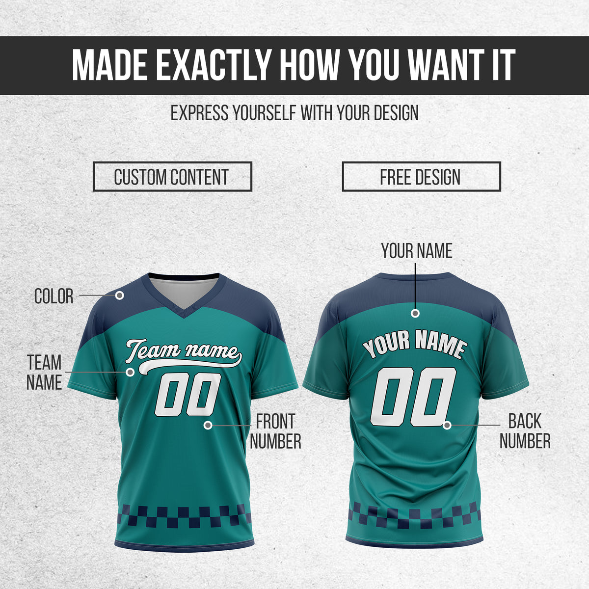 Custom Darkvolt Teal Pullover Baseball Sports Jersey Personalized Uniform with Name & Number
