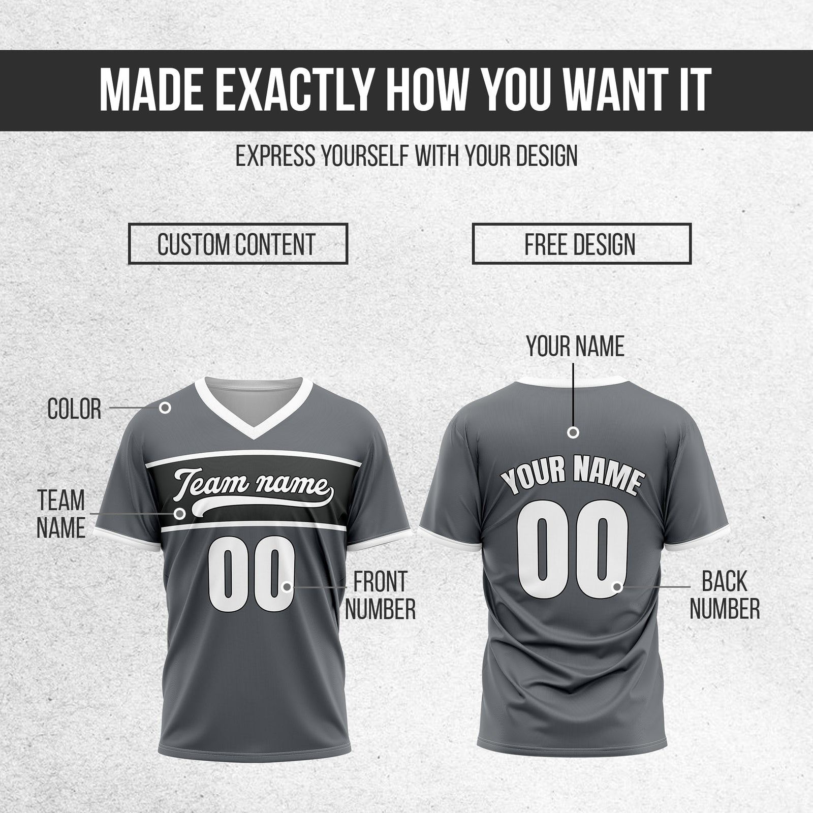 Custom ProEdge Dark Grey Baseball Sports Jersey Personalized Uniform with Name & Number