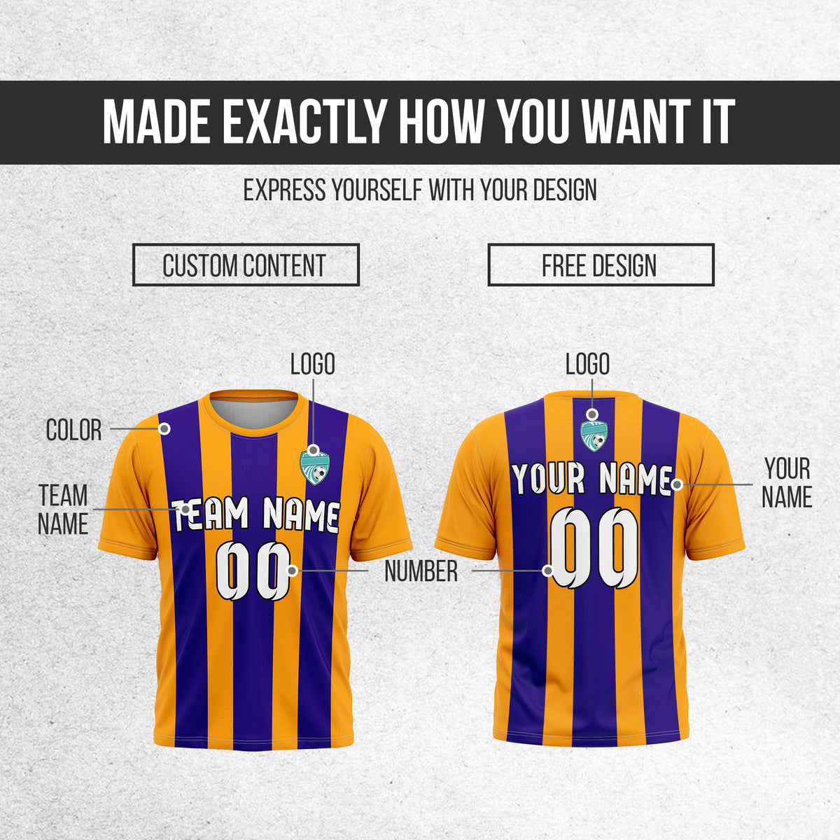 Custom Soccer Orange R Stripes Sports Tops Jersey