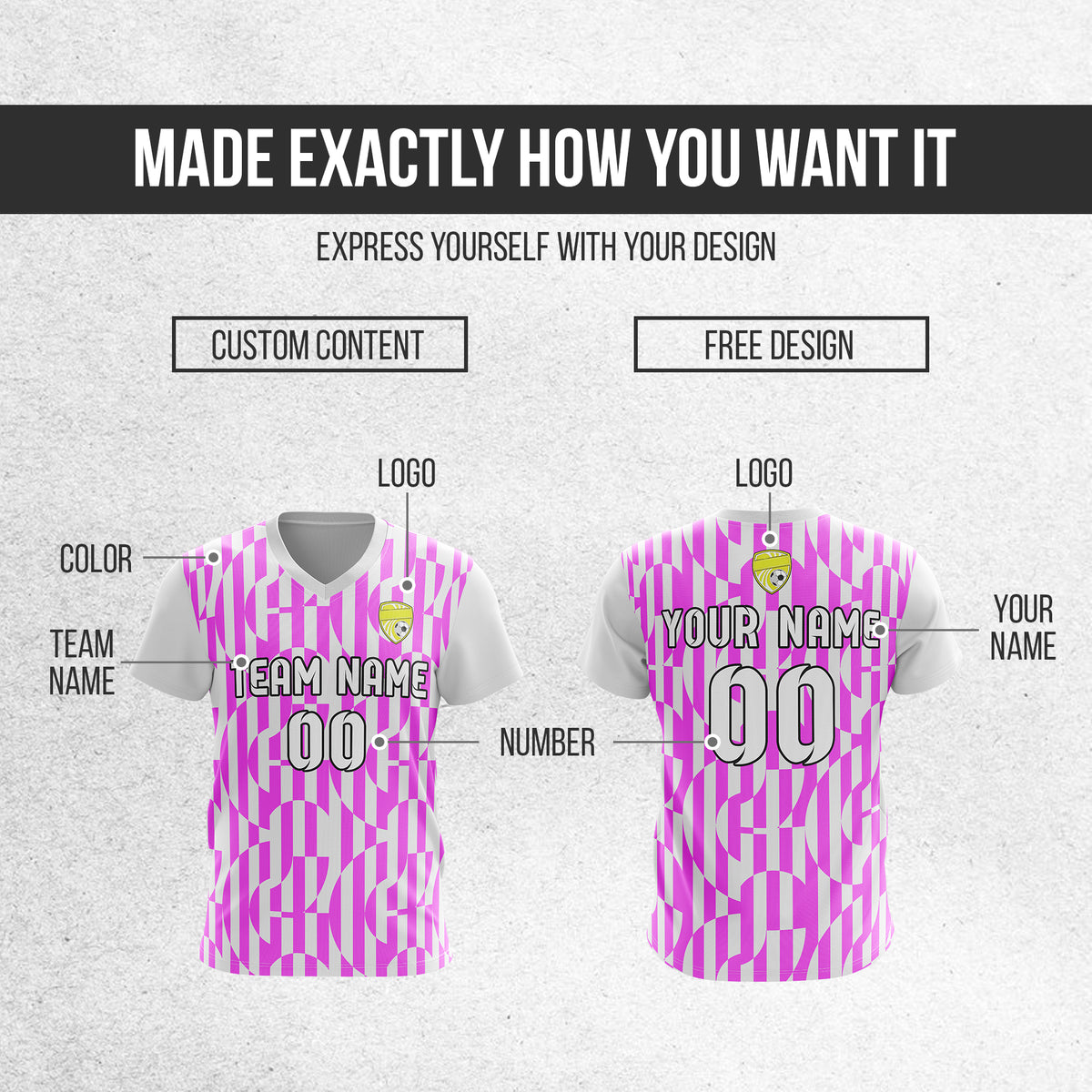Custom Pulse Grid V-Full Pattern  Soccer White Sport Tops Jersey