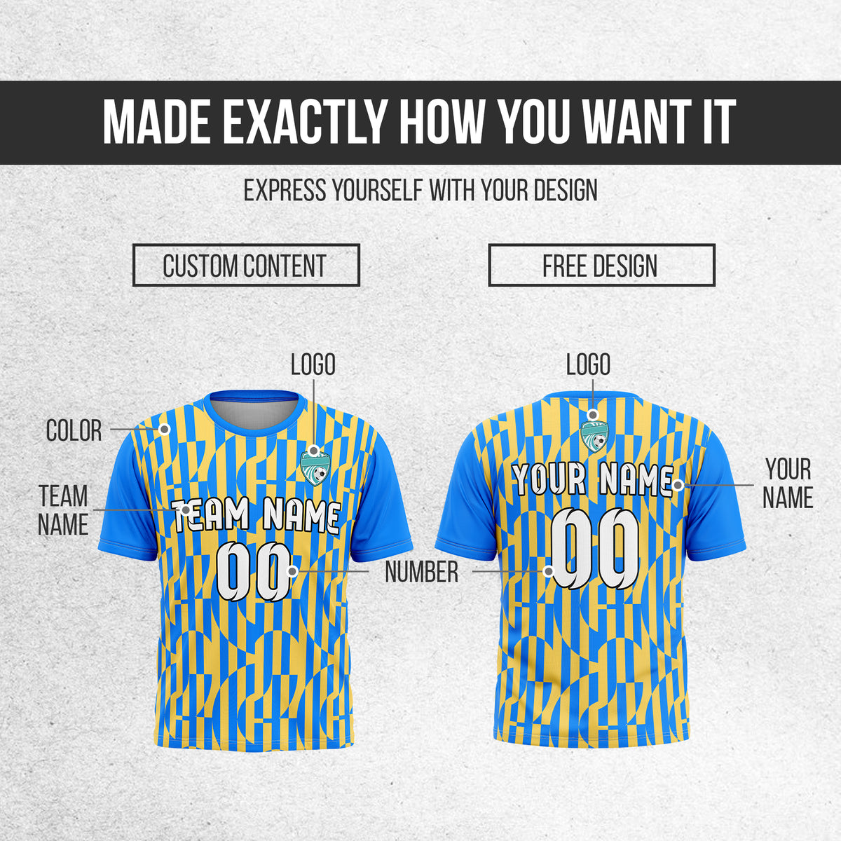Custom Soccer Round Neck Blue Cyclone Tops Jersey