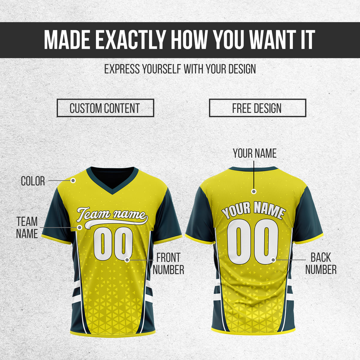 Custom HexaFade Yellow Pullover Baseball Sports Jersey Personalized Uniform with Name & Number