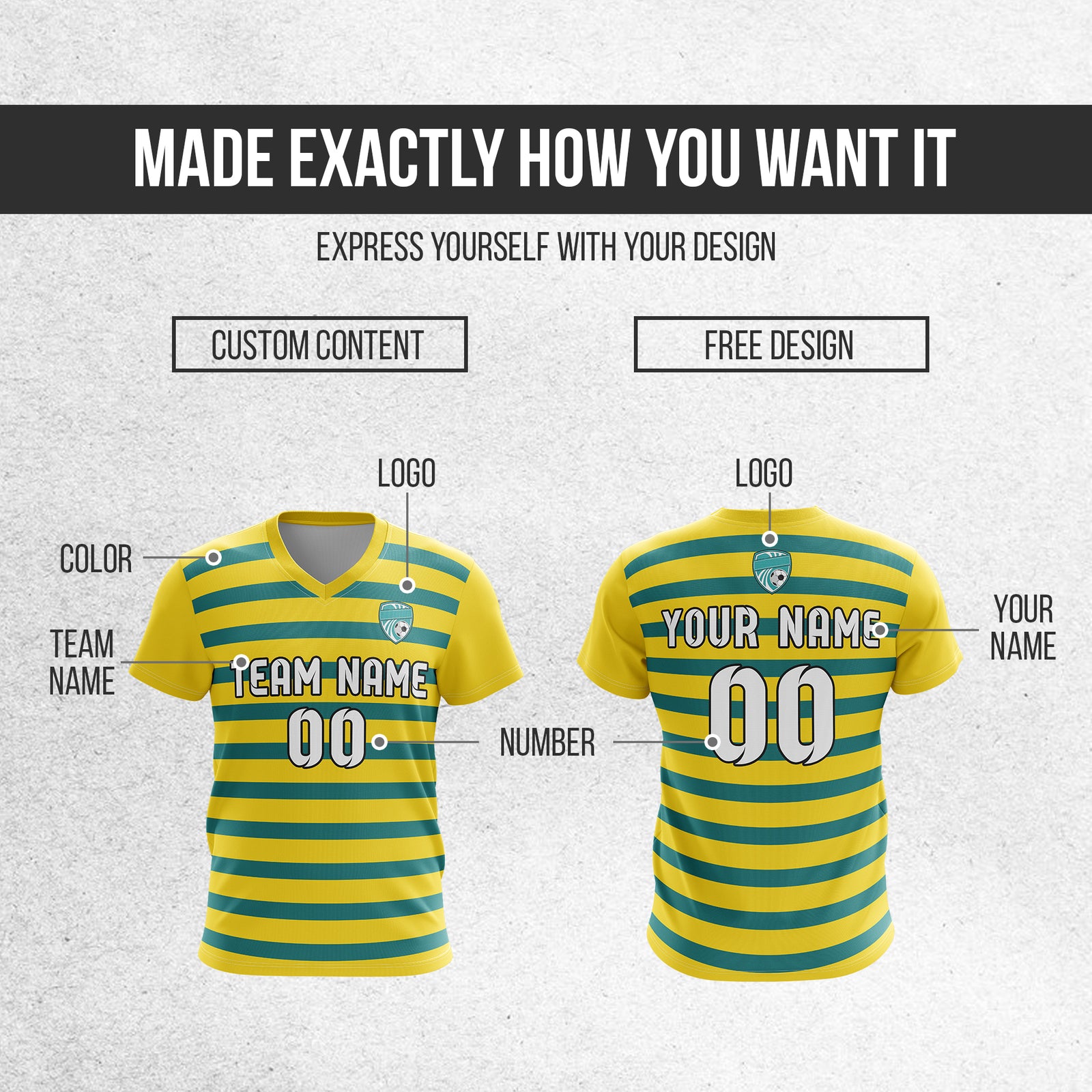 Custom Royal Stripe V-Neck Yellow Sport Tops Jersey