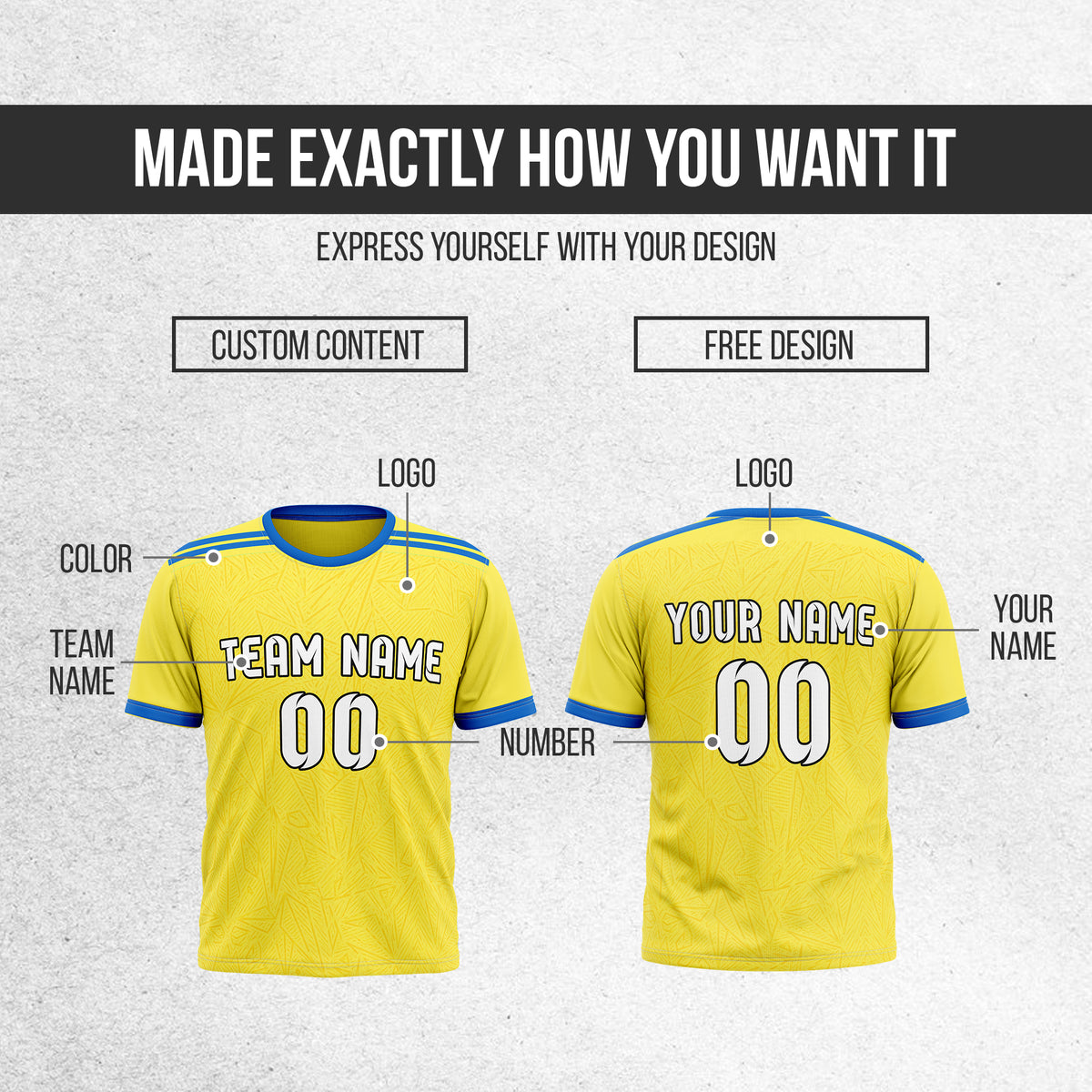 Custom UKRAINE Fan Jersey Personalized with Name & Number