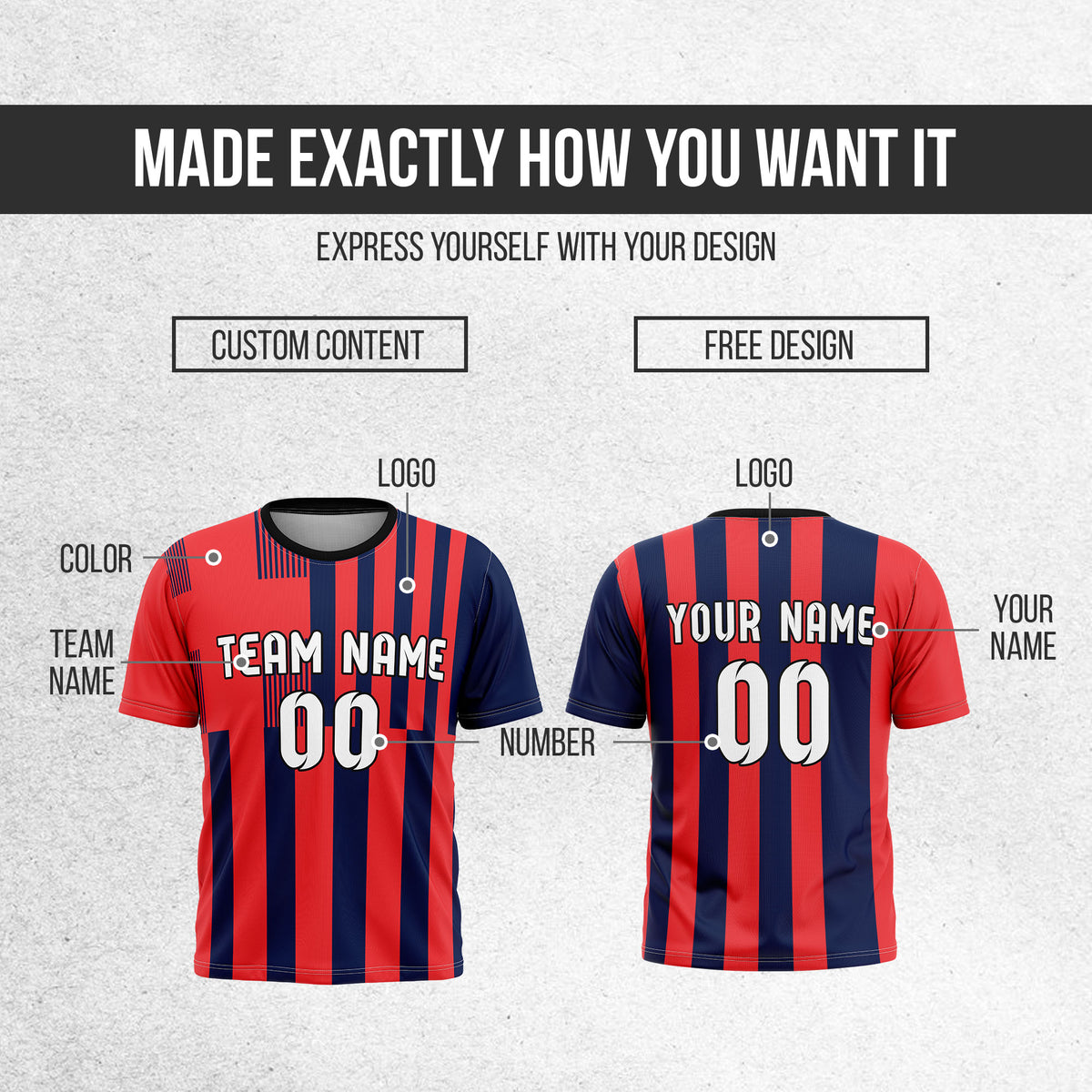 Custom FC Barcelona Fan Jersey Personalized with Name & Number